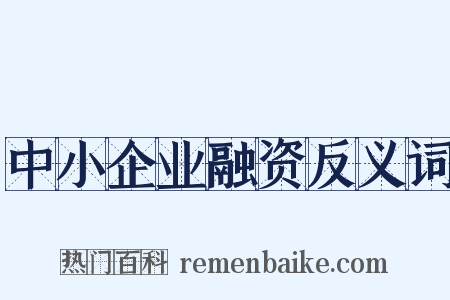 中小企业融资反义词是什么意思的图片